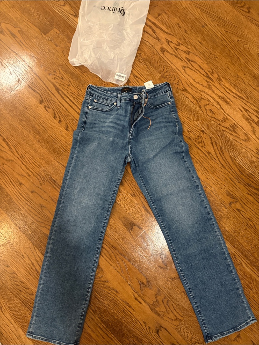 Quince- New!! Stretch, high-rise straight jeans!